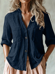 Women's Vintage Simple Linen Shirt