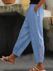 Women's Simple Solid Color Linen Pants