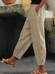 Women's Simple Solid Color Linen Pants