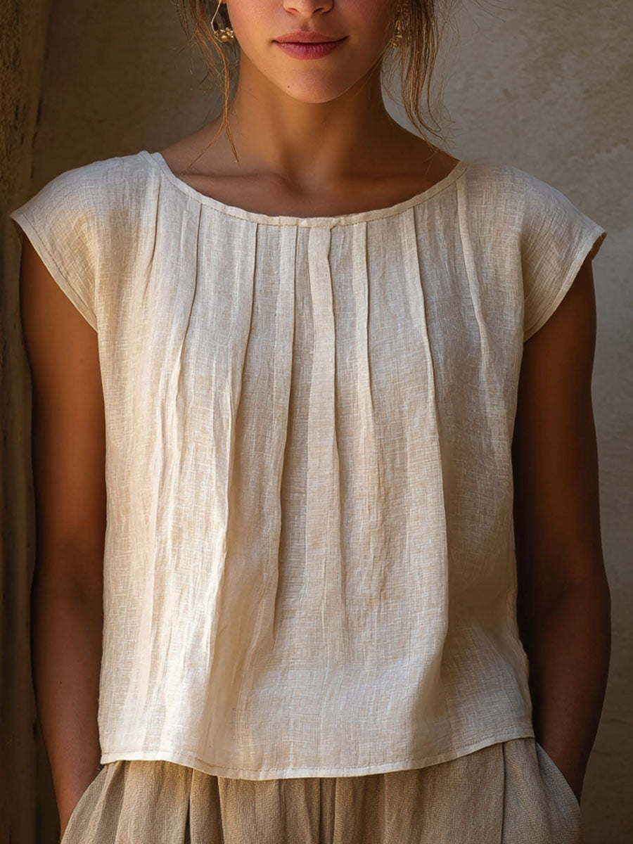 Women's Simple Solid Color Linen Shirt