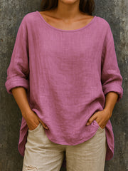 Women's Simple Solid Color Linen Shirt