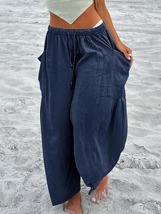 Women's Simple Solid Color Linen Pants