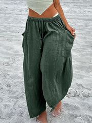Women's Simple Solid Color Linen Pants