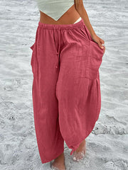 Women's Simple Solid Color Linen Pants