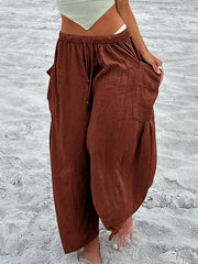 Women's Simple Solid Color Linen Pants