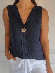 Women's Simple Solid Color Linen Shirt