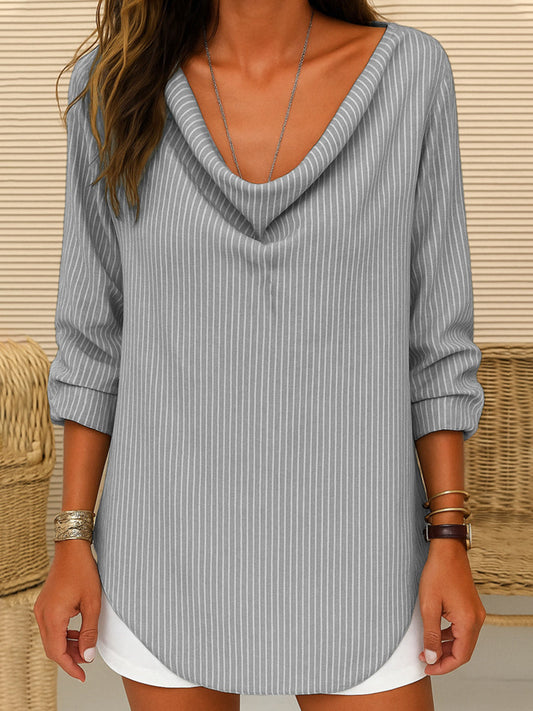 Women's Vintage Striped Linen Shirt