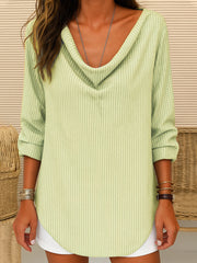 Women's Vintage Striped Linen Shirt