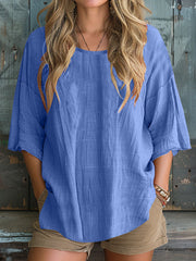Women's Simple Solid Color Linen Shirt