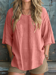 Women's Simple Solid Color Linen Shirt