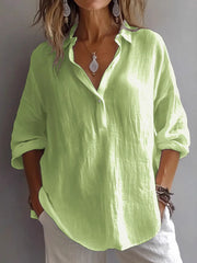 Women's Simple Solid Color Linen Shirt