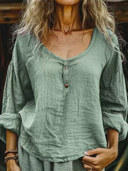 Women's Vintage Simple Linen Shirt