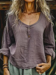 Women's Vintage Simple Linen Shirt