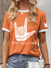 Women's end bullying orange T-shirts