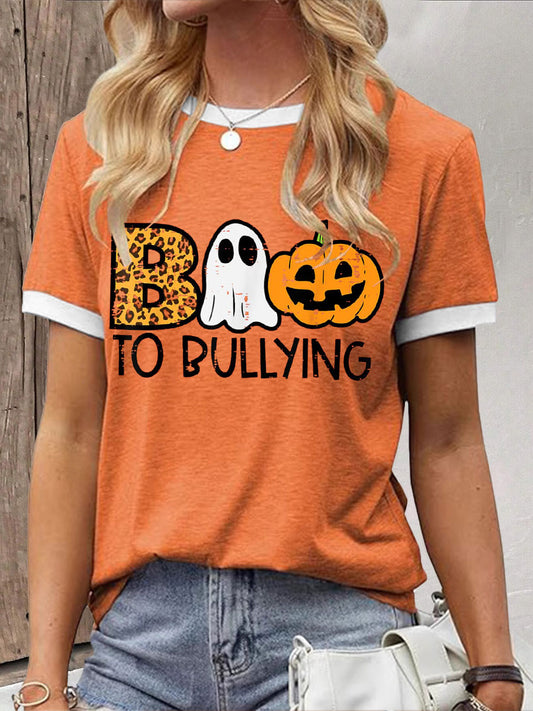 Women's boo to bullying orange t-shirts