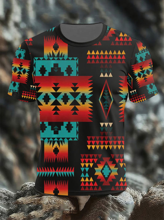 Men's Native American Print Casual T-shirt