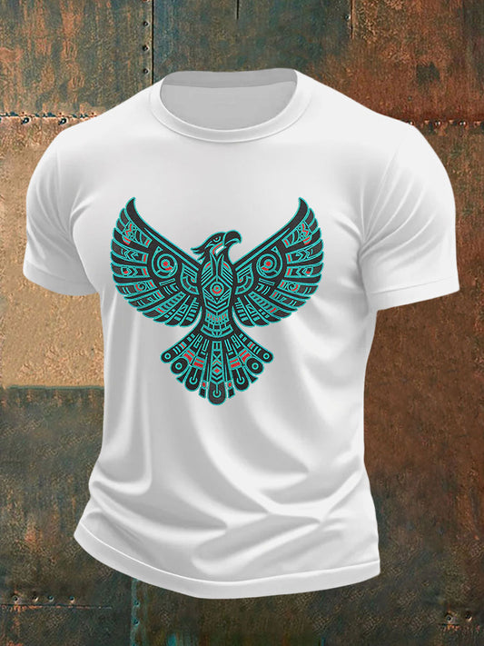 Men's Thunderbird Native American Print Casual T-shirt