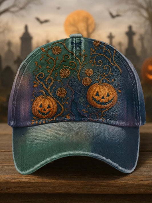 Unisex Halloween Pumpkin Print Hat