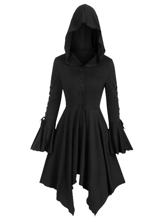 Women's Halloween Witch Hooded Cape Clothes