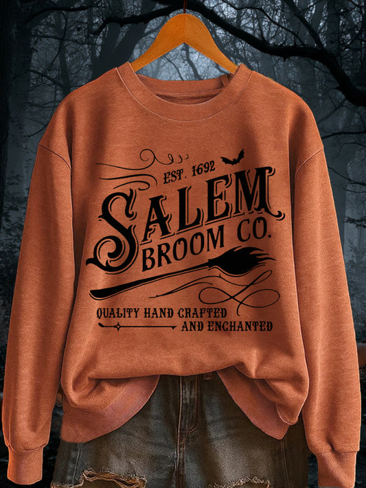 Women's Funny Halloween Witch Salem Broom Co Est.1692 Casual Sweatshirt