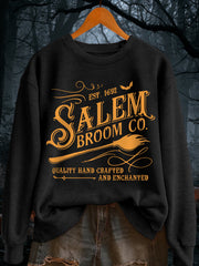Women's Funny Halloween Witch Salem Broom Co Est.1692 Casual Sweatshirt