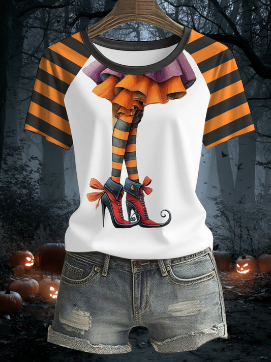 Women's Halloween Witch Print Casual Tee