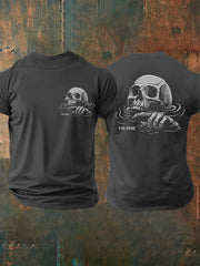 Men's I'm Fine Funny Skull Casual Tee