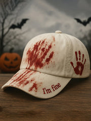Unisex Halloween Blood Stains I'm Fine Print Hat