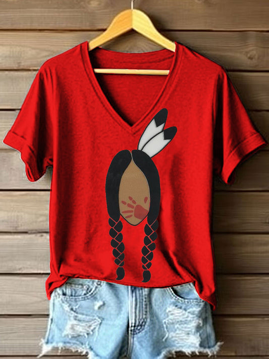 Women's MMIW Print V-Neck T-Shirt