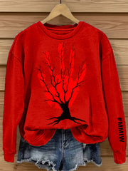 Women's MMIW Inspired Hand and Tree Print Sweatshirt