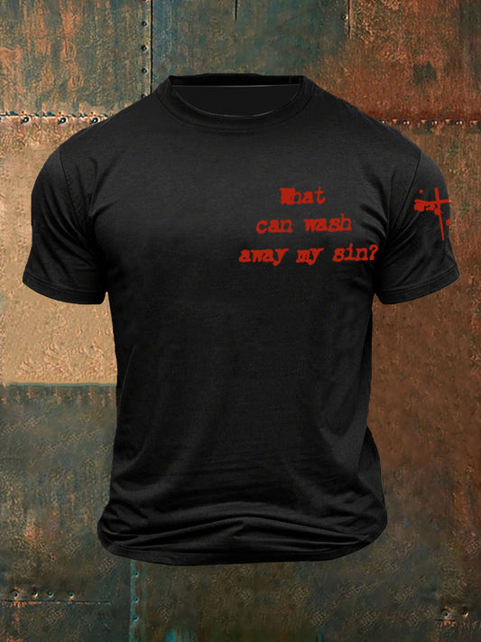 Men's The Blood of Jesus Print short sleeves t-shirt