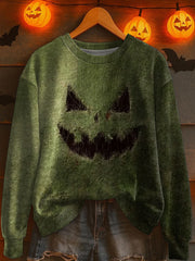 Women's Halloween Jack-o’-lantern Knitted Sweater