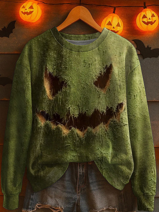 Women's Halloween Jack-o’-lantern Knitted Sweater