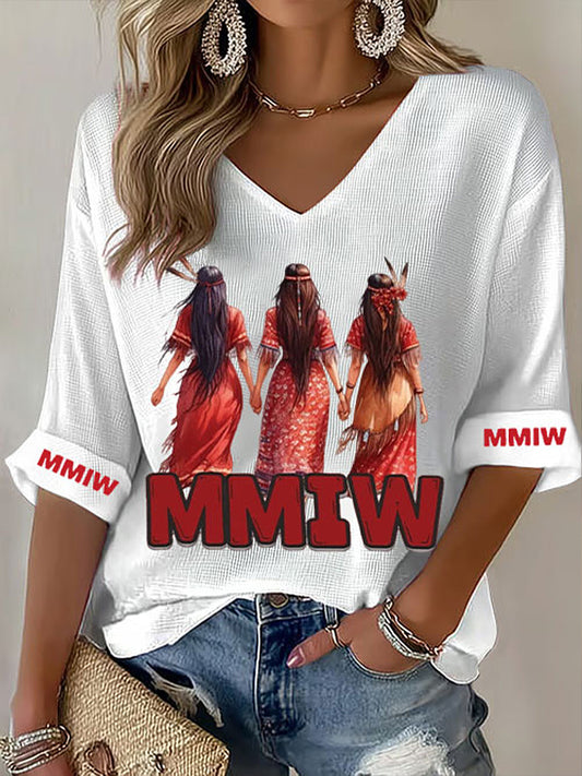 Women's MMIW V-neck tops