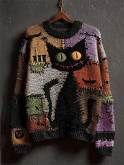 Men's Halloween Black Cat Sweater