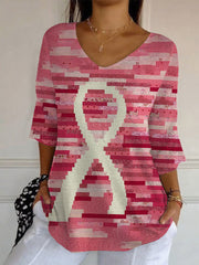 Women's Pink Ribbon Half-Sleeve T-Shirt