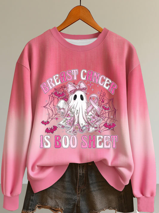 Women's Breast Cancer Print Sweatshirt