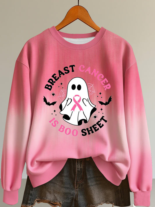 Women's Breast Cancer Print Sweatshirt