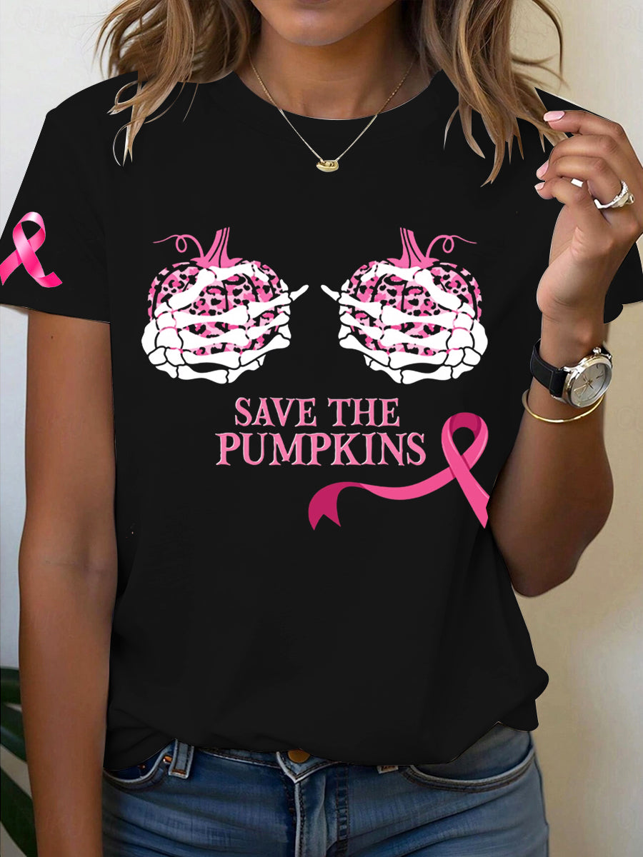 Women's Breast Cancer Printed T-shirt