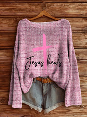 Women's Breast Cancer Awareness Knited Top