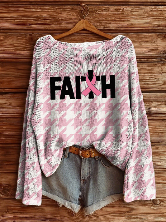 Women's Breast Cancer Awareness Knited Top