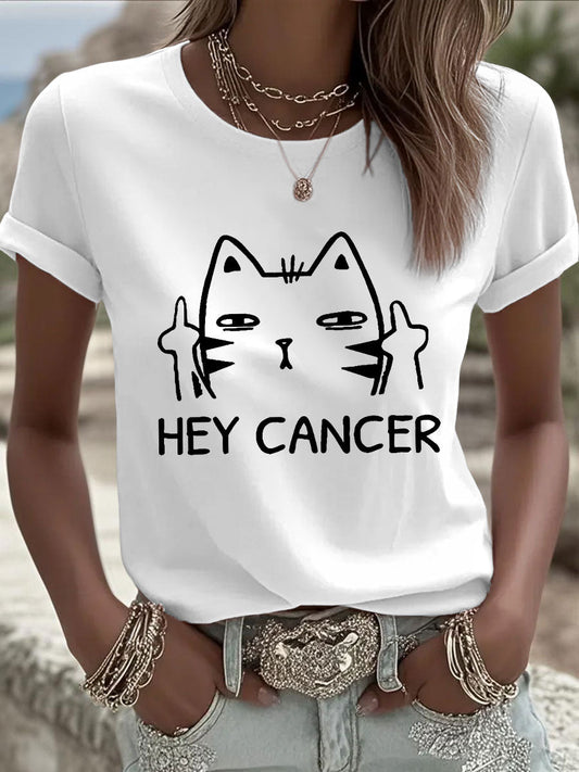 Women's Hey Cancer F U Cat T-Shirts