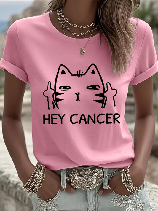 Women's Hey Cancer F U Cat T-Shirts