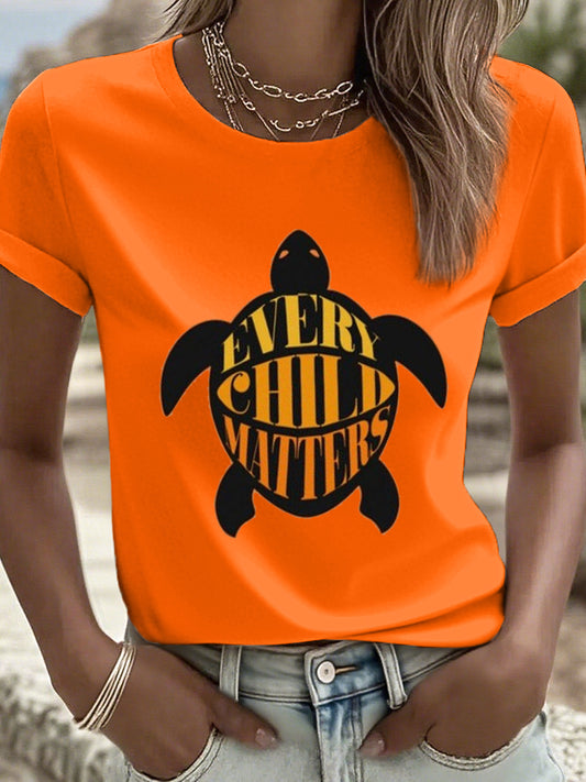 Women's Every Child Matters Turtle Print T-Shirt