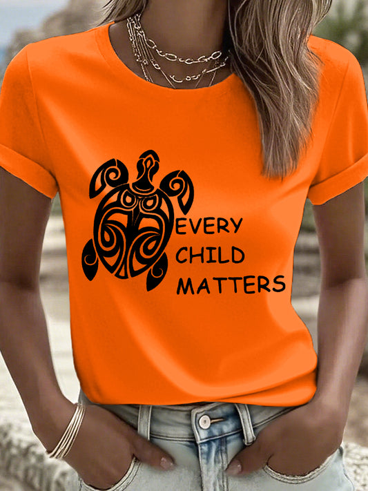 Women's Every Child Matters Turtle Print T-Shirt