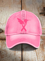 Unisex Breast Cancer Awareness Pink Hummingbird Hat