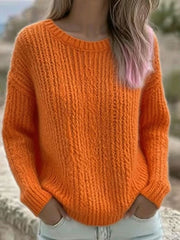 Women's Solid Color Casual Crew Neck Top