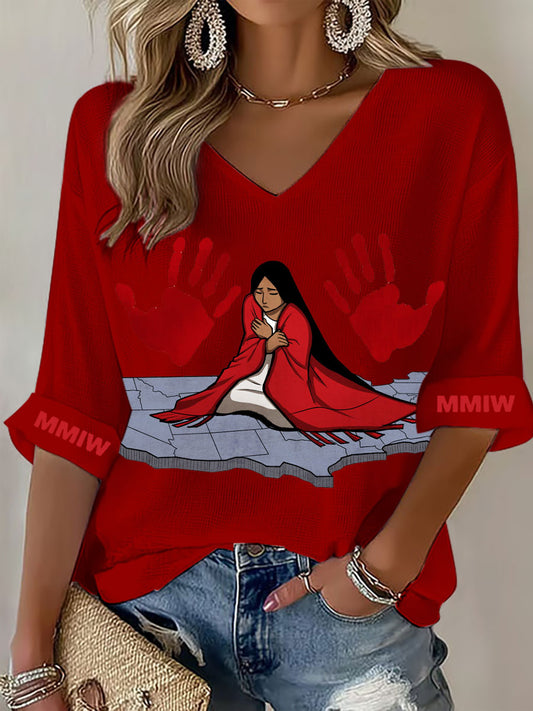 Women's MMIW V-neck tops