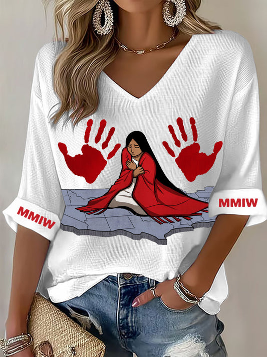 Women's MMIW V-neck tops