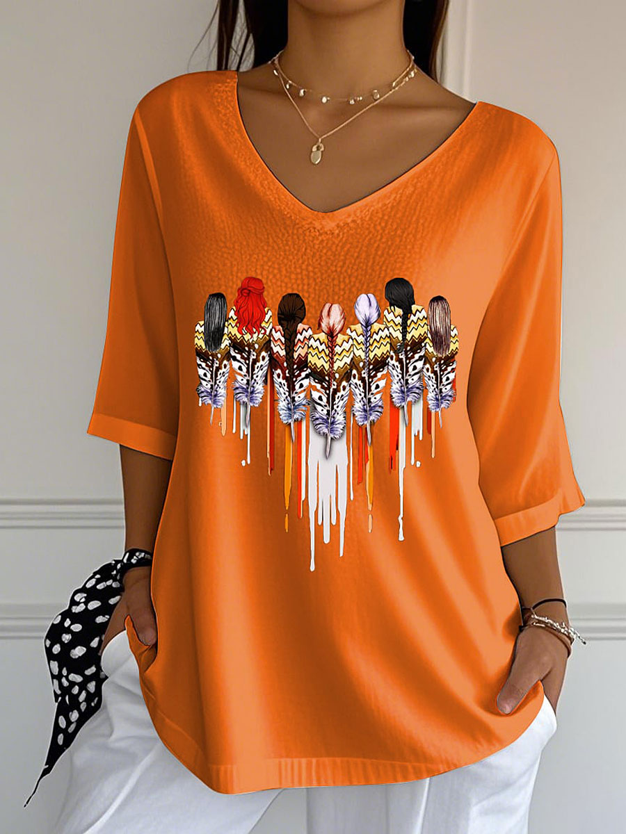 Women's Indigenous V-Neck T-Shirts